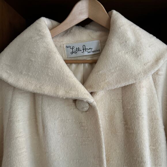 Lilli Ann Cream Wool Coat - Picture 2 of 8